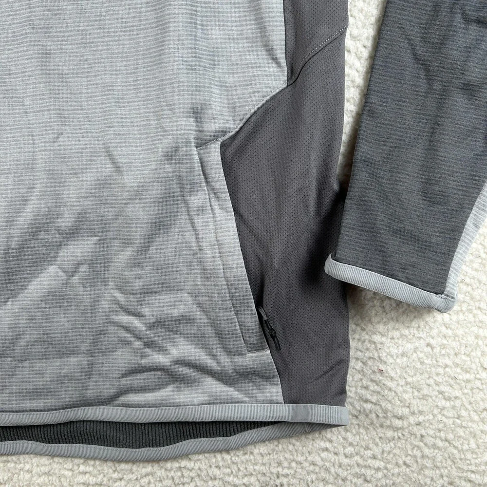 Under Armour Hoodie Mens Large Gray ColdGear Fitted Zip Pocket Fleece Pullover
